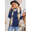 imageArachampampCloz Womens Wool Blend Classic Crew Neck Casual Fall SweatersAnavy Blue