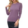 imageArachampampCloz Womens Wool Blend Classic Crew Neck Casual Fall SweatersApurple