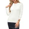 imageArachampampCloz Womens Wool Blend Classic Crew Neck Casual Fall SweatersAwhite