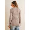 imageArachampampCloz Womens Wool Blend Classic Crew Neck Casual Fall SweatersCableapricot