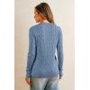imageArachampampCloz Womens Wool Blend Classic Crew Neck Casual Fall SweatersCableblue