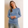 imageArachampampCloz Womens Wool Blend Classic Crew Neck Casual Fall SweatersCableblue