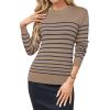 imageArachampampCloz Womens Wool Blend Classic Crew Neck Casual Fall SweatersKhakinavy