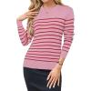 imageArachampampCloz Womens Wool Blend Classic Crew Neck Casual Fall SweatersPinkred