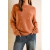 imageArachampampCloz Womens Wool Blend Embroidery Floral Oversized Fit Sweater Trendy 2025Orange