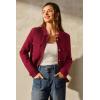 imageArachampampCloz Womens Wool Blend Fall Fashion Button Down Cropped Jacket Shackets 2025Red