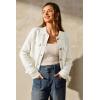 imageArachampampCloz Womens Wool Blend Fall Fashion Button Down Cropped Jacket Shackets 2025White