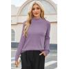 imageArachampampCloz Womens Wool Blend Fall Sweaters Mock Neck Business Casual OutfitsApurple