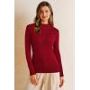 imageArachampampCloz Womens Wool Blend Fall Sweaters Mock Neck Business Casual OutfitsBurgundy Red