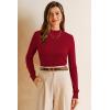 imageArachampampCloz Womens Wool Blend Fall Sweaters Mock Neck Business Casual OutfitsBurgundy Red