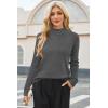 imageArachampampCloz Womens Wool Blend Fall Sweaters Mock Neck Business Casual OutfitsDark Gray