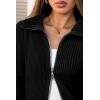 imageArachampampCloz Womens Wool Blend Fall Zip Up Lapel Neck Business Cardigan Sweaters 2025Black