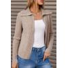 imageArachampampCloz Womens Wool Blend Fall Zip Up Lapel Neck Business Cardigan Sweaters 2025Coffee