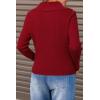 imageArachampampCloz Womens Wool Blend Fall Zip Up Lapel Neck Business Cardigan Sweaters 2025Dark Red