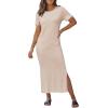 imageArachampampCloz Womens Wool Blend Lightweight Fall Casual T Shirts Maxi Dress 2025Apricot