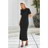 imageArachampampCloz Womens Wool Blend Lightweight Fall Casual T Shirts Maxi Dress 2025Black