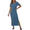 imageArachampampCloz Womens Wool Blend Lightweight Fall Casual T Shirts Maxi Dress 2025Dusty Blue