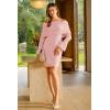 imageArachampampCloz Womens Wool Blend Long Sleeve Off Shoulder Sweater Dresses 2025Pink