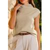 imageArachampampCloz Womens Wool Blend Mock Neck Business Casual Sweater Vest 2025 FallKhaki