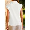 imageArachampampCloz Womens Wool Blend Mock Neck Business Casual Sweater Vest 2025 FallOffwhite