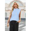imageArachampampCloz Womens Wool Blend Mock Neck Sweaters Vest Business Casual Trendy Tops Fall Outfits 2025Light Blue