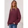 imageArachampampCloz Womens Wool Blend Oversized Sweaters Crewneck Casual Fall Outfits Fashion TopsBurgundy