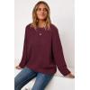 imageArachampampCloz Womens Wool Blend Oversized Sweaters Crewneck Casual Fall Outfits Fashion TopsBurgundy