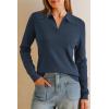 imageArachampampCloz Womens Wool Blend Polo Shirts Fall Sweaters Business Casual Outfits 2025Dark Blue
