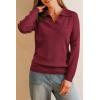 imageArachampampCloz Womens Wool Blend Polo Shirts Fall Sweaters Business Casual Outfits 2025Dark Red