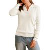 imageArachampampCloz Womens Wool Blend Polo Shirts Fall Sweaters Business Casual Outfits 2025Offwhite