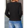 imageArachampampCloz Womens Wool Blend Puff Sleeve Fall Cable Knit Cardigan Sweaters 2025Black