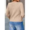 imageArachampampCloz Womens Wool Blend Puff Sleeve Fall Cable Knit Cardigan Sweaters 2025Camel
