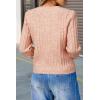 imageArachampampCloz Womens Wool Blend Puff Sleeve Fall Cable Knit Cardigan Sweaters 2025Pink