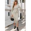 imageArachampampCloz Womens Wool Blend Side Slit Polo Sweater Dresses 2025 Fall Business Casual OutfitsApricot
