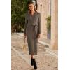 imageArachampampCloz Womens Wool Blend Side Slit Polo Sweater Dresses 2025 Fall Business Casual OutfitsBrown Coffee
