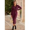 imageArachampampCloz Womens Wool Blend Side Slit Polo Sweater Dresses 2025 Fall Business Casual OutfitsBurgundy