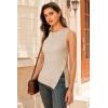 imageArachampampCloz Womens Wool Blend SideButton Slit Fall Casual Trendy Sweater Tanks 2025Apricot