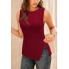 imageArachampampCloz Womens Wool Blend SideButton Slit Fall Casual Trendy Sweater Tanks 2025Burgundy Red