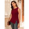 imageArachampampCloz Womens Wool Blend SideButton Slit Fall Casual Trendy Sweater Tanks 2025Burgundy Red