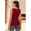 imageArachampampCloz Womens Wool Blend SideButton Slit Fall Casual Trendy Sweater Tanks 2025Burgundy Red