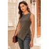 imageArachampampCloz Womens Wool Blend SideButton Slit Fall Casual Trendy Sweater Tanks 2025Coffee