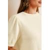 imageArachampampCloz Womens Wool Blend Soft Fuzzy Puff Sleeve Cute Casual Fall Sweaters 2025Cream