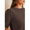 imageArachampampCloz Womens Wool Blend Soft Fuzzy Puff Sleeve Cute Casual Fall Sweaters 2025Dark Brown