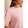 imageArachampampCloz Womens Wool Blend Soft Fuzzy Puff Sleeve Cute Casual Fall Sweaters 2025Light Pink