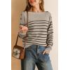 imageArachampampCloz Womens Wool Blend Striped Boat Neck Fall Dressy Casual Sweater Tops 2025Khaki and Black