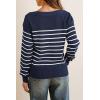 imageArachampampCloz Womens Wool Blend Striped Boat Neck Fall Dressy Casual Sweater Tops 2025Navy Blue and White
