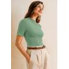 imageArachampampCloz Womens Wool Blend Summer Fall Seamless Rip Resistant Tops Opaque ShirtsSage Green
