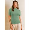 imageArachampampCloz Womens Wool Blend Summer Fall Seamless Rip Resistant Tops Opaque ShirtsSage Green