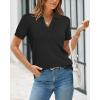 imageArachampampCloz Womens Wool Blend Summer Fall Tops Business Casual Polo Shirts 2025Black