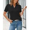 imageArachampampCloz Womens Wool Blend Summer Fall Tops Business Casual Polo Shirts 2025Cable Knitblack